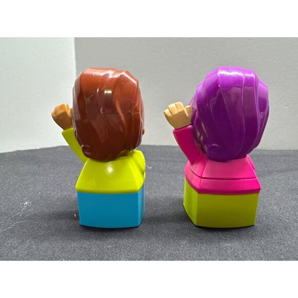 Mattel Mega Blocks Figures Set Of 2 - Girl With Brown Hair & Girl With Purple Ha - Picture 2 of 4